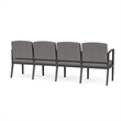 Amherst Steel Reception 4 Seat Tandem Seating / Charcoal Steel / Light Gray