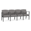 Amherst Steel Reception 4 Seat Tandem Seating / Charcoal Steel / Light Gray
