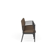 Amherst Steel Reception Waiting 4 Seat Tandem Seating / Charcoal Steel / Brown