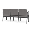 Amherst Steel Reception 3 Seat Tandem Seating / Charcoal Steel / Light Gray