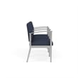 Amherst Steel Reception Waiting 3 Seat Tandem Seating / Silver Steel / Blue