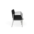 Amherst Steel Reception Waiting 3 Seat Tandem Seating / Silver Steel / Black