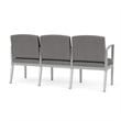 Amherst Steel Reception 3 Seat Tandem Seating / Silver Steel / Light Gray