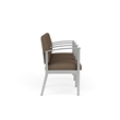 Amherst Steel Reception Waiting 3 Seat Tandem Seating / Silver Steel / Brown