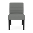 Waterfall Reception Waiting Armless Guest Chair / Black Steel / Light Gray