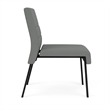 Waterfall Reception Waiting Armless Guest Chair / Black Steel / Light Gray