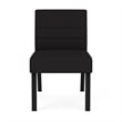 Waterfall Reception Waiting Room Armless Guest Chair / Black Steel / Black