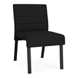 Waterfall Reception Waiting Room Armless Guest Chair / Black Steel / Black