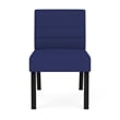 Waterfall Reception Waiting Room Armless Guest Chair / Black Steel / Blue