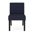 Waterfall Reception Waiting Armless Guest Chair / Black Steel / Navy Blue