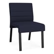 Waterfall Reception Waiting Armless Guest Chair / Black Steel / Navy Blue