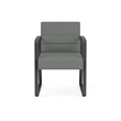 Waterfall Reception Waiting Sled Base Guest Chair / Charcoal Steel / Light Gray