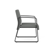 Waterfall Reception Waiting Sled Base Guest Chair / Charcoal Steel / Light Gray