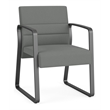 Waterfall Reception Waiting Sled Base Guest Chair / Charcoal Steel / Light Gray