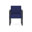 Waterfall Reception Waiting Sled Base Guest Chair / Charcoal Steel / Blue