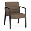 Waterfall Reception Waiting Room Healthcare Guest Chair / Black Steel / Brown