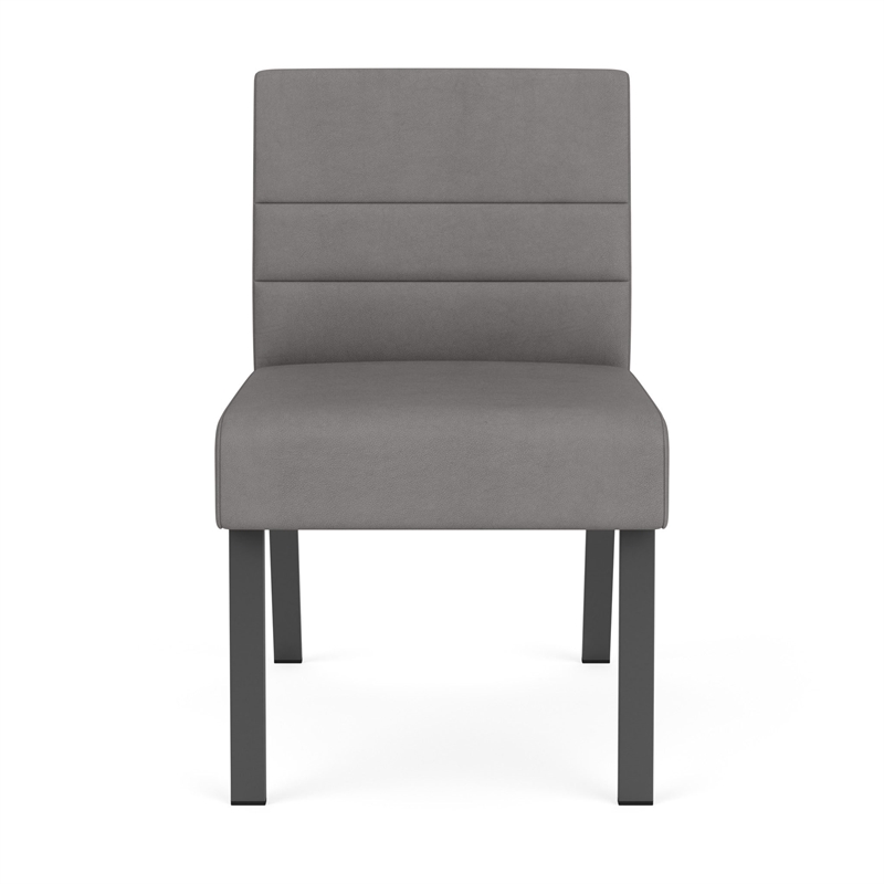Waterfall Reception Waiting Armless Guest Chair / Charcoal Steel / Light Gray