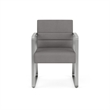 Waterfall Reception Waiting Sled Base Guest Chair / Silver Steel / Light Gray