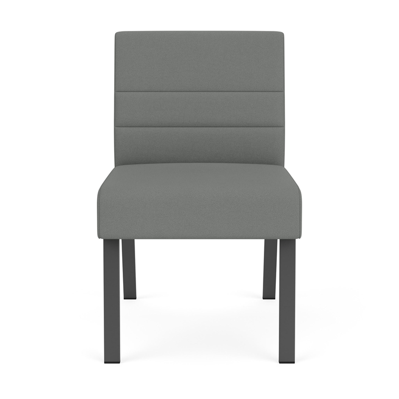 Waterfall Reception Waiting Armless Guest Chair / Charcoal Steel / Light Gray