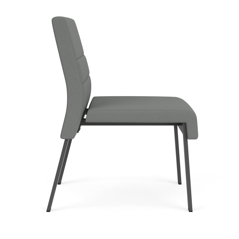 Waterfall Reception Waiting Armless Guest Chair / Charcoal Steel / Light Gray