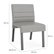 Waterfall Reception Waiting Armless Guest Chair / Charcoal Steel / Light Gray