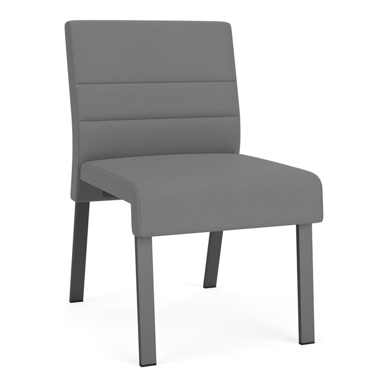 Waterfall Reception Waiting Armless Guest Chair / Charcoal Steel / Light Gray