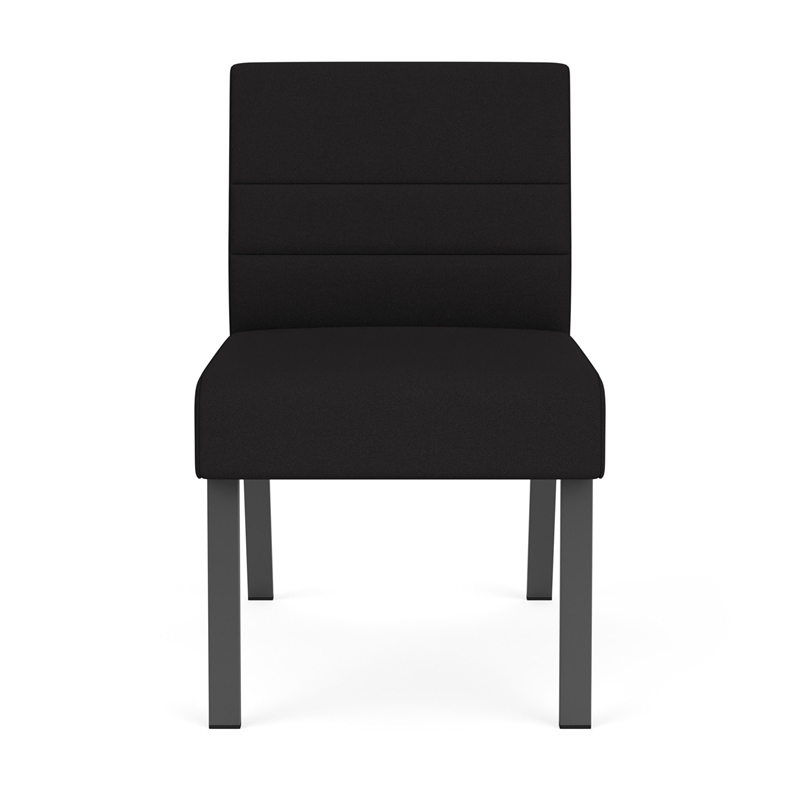 Waterfall Reception Waiting Armless Guest Chair / Charcoal Steel / Black