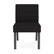 Waterfall Reception Waiting Armless Guest Chair / Charcoal Steel / Black