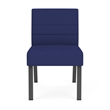 Waterfall Reception Waiting Armless Guest Chair / Charcoal Steel / Blue
