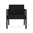 Waterfall Reception Waiting Oversize Guest Chair / Black Steel / Black