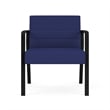 Waterfall Reception Waiting Room Oversize Guest Chair / Black Steel / Blue