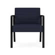 Waterfall Reception Waiting Oversize Guest Chair / Black Steel / Navy Blue