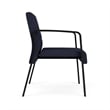 Waterfall Reception Waiting Oversize Guest Chair / Black Steel / Navy Blue