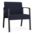 Waterfall Reception Waiting Oversize Guest Chair / Black Steel / Navy Blue