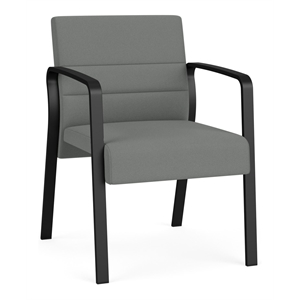 Waterfall Reception Waiting Room Guest Chair / Black Steel / Light Gray