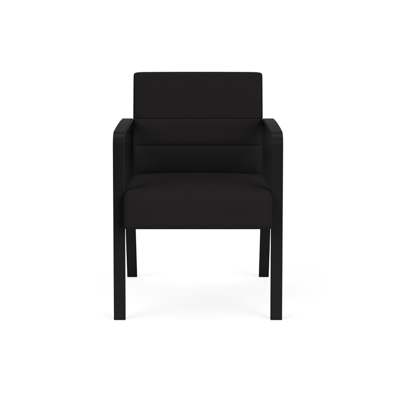 Waterfall Reception Waiting Room Healthcare Guest Chair / Black Steel / Black