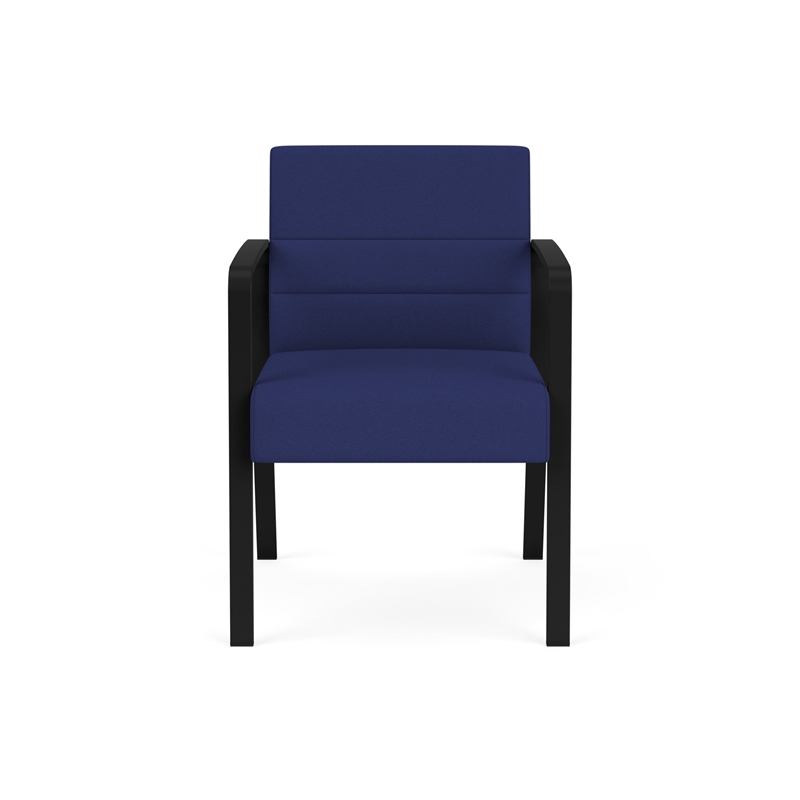 Waterfall Reception Waiting Room Healthcare Guest Chair / Black Steel / Blue