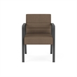 Waterfall Reception Waiting Room Healthcare Guest Chair / Charcoal Steel / Brown