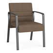 Waterfall Reception Waiting Room Healthcare Guest Chair / Charcoal Steel / Brown