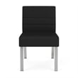 Waterfall Reception Waiting Armless Guest Chair / Silver Steel / Black