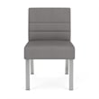 Waterfall Reception Waiting Armless Guest Chair / Silver Steel / Light Gray