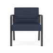 Waterfall Reception Waiting Oversize Guest Chair / Charcoal Steel / Blue