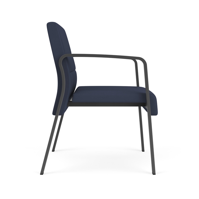 Waterfall Reception Waiting Oversize Guest Chair / Charcoal Steel / Blue
