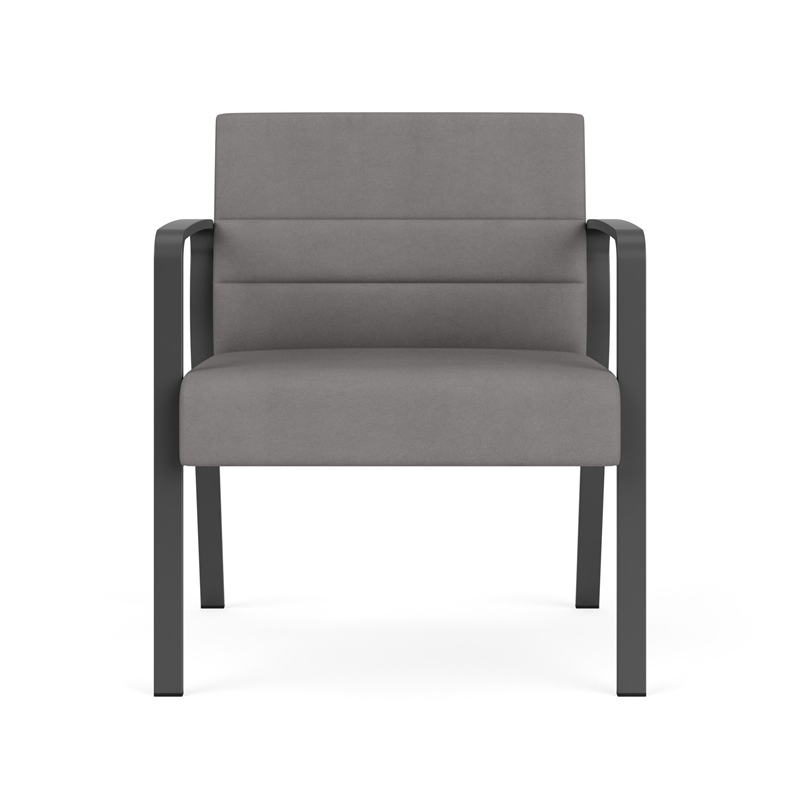 Waterfall Reception Waiting Oversize Guest Chair / Charcoal Steel / Light Gray