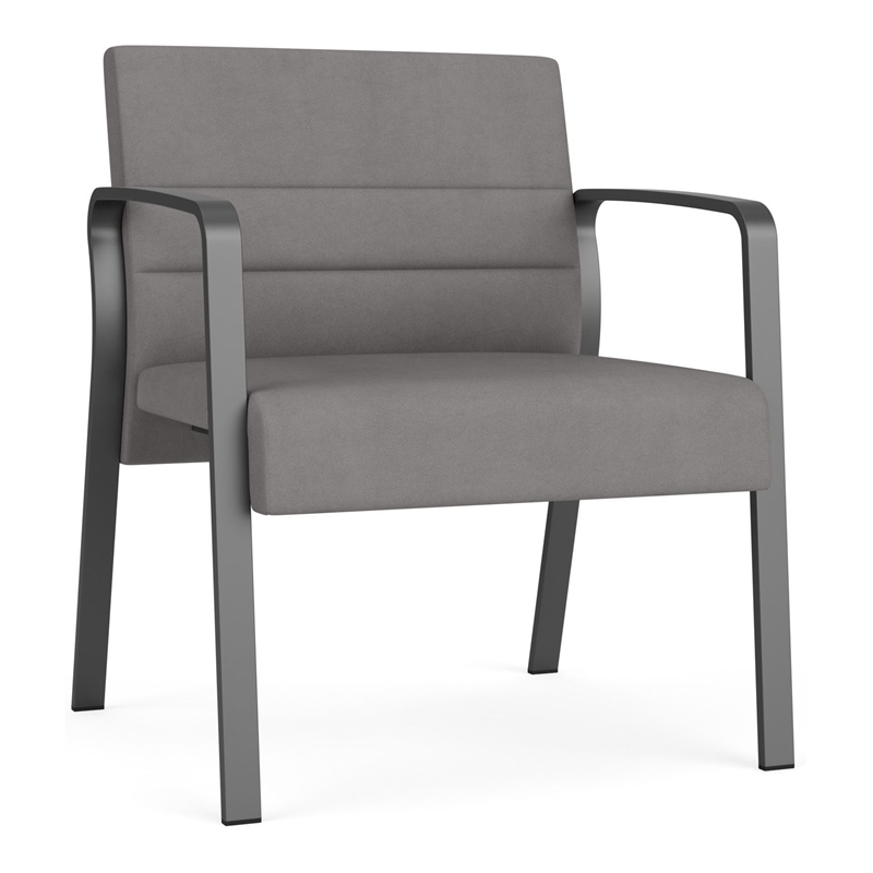 Waterfall Reception Waiting Oversize Guest Chair / Charcoal Steel / Light Gray
