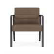 Waterfall Reception Waiting Oversize Guest Chair / Charcoal Steel / Brown