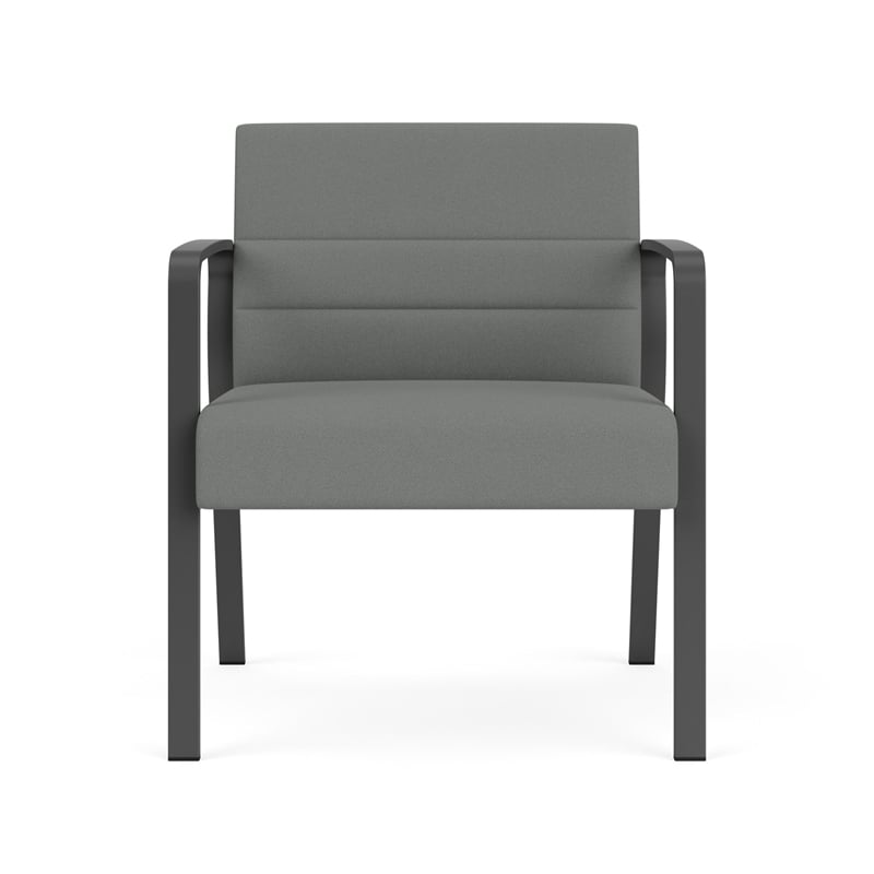 Waterfall Reception Waiting Oversize Guest Chair / Charcoal Steel / Light Gray