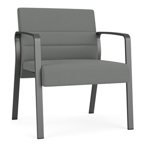 Waterfall Reception Waiting Oversize Guest Chair / Charcoal Steel / Light Gray