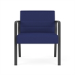 Waterfall Reception Waiting Oversize Guest Chair / Charcoal Steel / Blue