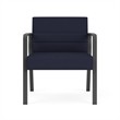 Waterfall Reception Waiting Oversize Guest Chair / Charcoal Steel / Navy Blue